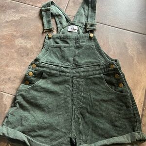 Corduroy overall shorts